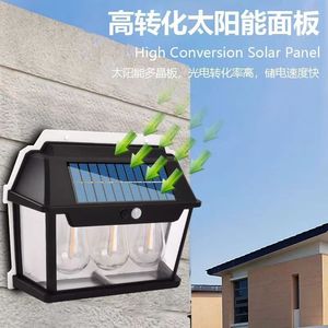 Solar Outdoor Wall <b>Light</b> 3 <b>Led</b> Bulbs <b>Motion</b> <b>Sensor</b> Warm <b>Light</b> Garden Decor Water Resistant Solar Powered - Product Image 5