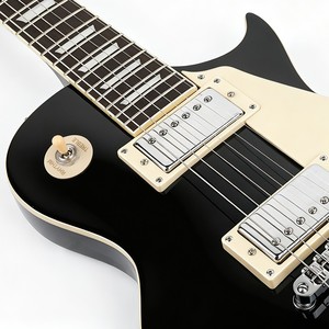 Guitare électrique MINSINE MS-300, corps en Okoume noir brillant, manche en érable, touche en palissandre - Product Image 1
