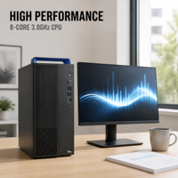 Ordinateur de bureau personnalisé pour entreprise, ensemble complet, Hygon 3350, 8 cœurs, 3,0 GHz, 8 Go, 512 Go, 2HVESSD, carte graphique 2 Go, boîtier 15L, 23,8 pouces, USB, clavier, souris