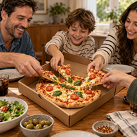 Großbestellung 7-18 Zoll Starre Wellpappe-Pizzakartons mit Glanzlaminierung, Direktvertrieb für Globale Fast-Food-Franchise-Unternehmen