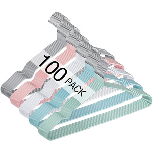 Non-slip Coated Laundry <b>Hanger</b> Pink Metal <b>Hanger</b> for Dormitory Home Clothes Rack Dry and Wet Dual-purpose Adult - Product Image 1