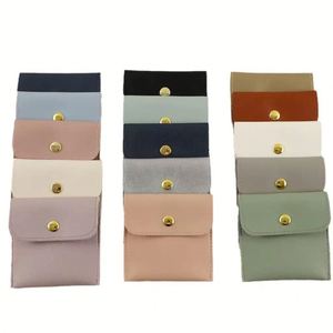 Pochette à bijoux en cuir PU, sac pour bagues, bracelets, colliers, boucles d'oreilles, emballage de bijoux, pochette avec logo personnalisé - Product Image 6