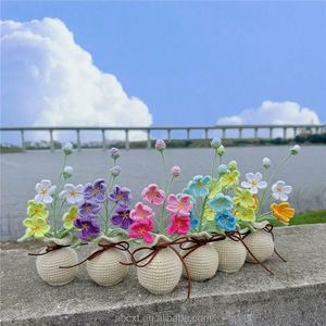 Maceta de Flores Tejida a Mano, Decorativa, Hecha a Mano, para Coche, Hogar, Escritorio, para Graduación y Celebración de Pascua - Product Image 2