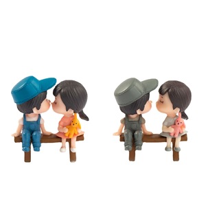 Depeng Crafts Miniature Couple Figurine Gray Cartoon Characters Injection Molding Anniversary Decoration - Product Image 2