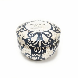 Vente en gros de boîtes à bougies rondes en métal personnalisées avec impression, 4 oz et 16 oz, pots à bougies vides avec couvercle - Product Image 3