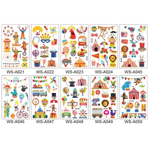 Waterdichte Kinderen Tattoo Stickers Circus Tattoo Stickers Dier Tonen Cartoon Fun Tattoo Stickers