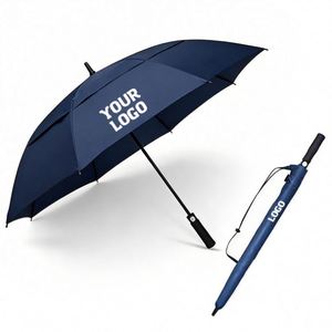 Cjx522 Branded Wind Proof Logo Coloured Cheap Pongee Automatic Straight <b>Large</b> Golf <b>Umbrellas</b> for Outdoor - Product Image 1
