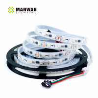 WS2818 Strip Led Penuh Warna Digital RGB, Transmisi Break-Point Tahan Air 12V 20 Ic-60 Leds/M