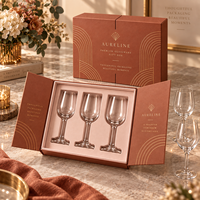 Étui sur mesure en carton rigide gaufré à deux ailettes pour verres à vin et gobelets de dégustation