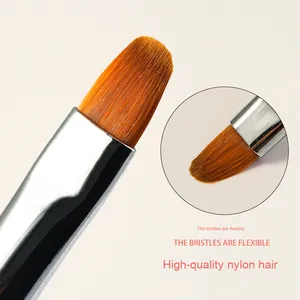 Gradient Acrylic Handle Nail Art Brush <b>Set</b> <b>Crimped</b> Ferrule Flat Smudge Liner Pens for Gel Decoration - Product Image 3