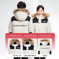 Vêtements de travail d'hiver unisexes en polyester avec col doublé de fourrure, parka thermique rembourrée mi-longue, uniforme d'entreprise sur mesure