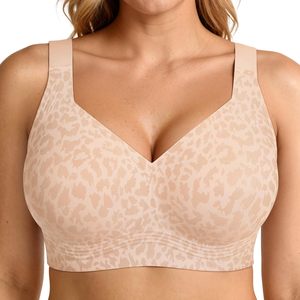 Sujetador de gel de cobertura total para tallas grandes, sin aros, con realce lateral, antideslizante, con tirantes anchos ajustables, transpirable, ropa interior femenina - Product Image 1