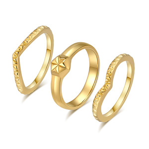 Fashionable Three Piece Stacked <b>Titanium</b> Steel <b>Ring</b> Set Geometric Design Women's Jewelry Gift - Product Image 5