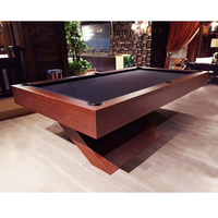 Table de billard professionnelle personnalisée de 9 pieds, moderne et luxueuse, avec plateau en ardoise et pieds en bois robustes, cadre en bois massif, pour club et bar