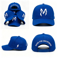 Gorra de Béisbol de Algodón Premium Estructurada con Bordado 3D Personalizado del Logotipo M Lightning para Uso Diario al Aire Libre, Estilo Hip Hop