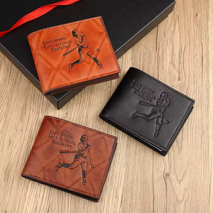 Ví đựng thẻ cá nhân da PU ép nổi cổ điển, bán buôn, chống thấm nước, nhiều ngăn đựng thẻ, ví gấp gọn nhỏ gọn dành cho nam - Product Image 1