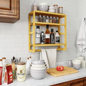 Nuevo producto transfronterizo: Estante para baño, estante de pared para cosméticos y perfumes, estante de bambú y madera. - Product Image 2