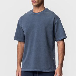 T-shirts amples décontractés à col rond pour hommes, en coton épais, style streetwear, pour l'été – Vente en gros - Product Image 4