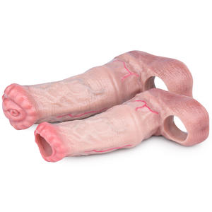 Manchon creux incurvé de 17,7 cm avec anneau pénien et extrémité fermée pour un plaisir <span class=keywords><strong>intense</strong></span> par aspiration, amélioration de l'érection masculine - Product Image 1