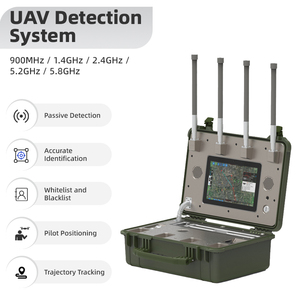 10km Dron Detector UAV Portátil Full Frequency <span class=keywords><strong>Detection</strong></span> System Fpv Dji IP65 Controle Remoto Alarme Localização Rastreamento - Product Image 5