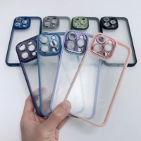 Transparent paillettes diamant lentille Protection coque de téléphone pour Iphone14 11 13 12 15 Plus Pro Max clair dur PC housses de téléphone portable