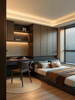 Lit superposé compact pour chambre d'enfant, lit mezzanine personnalisé avec bureau et bibliothèque