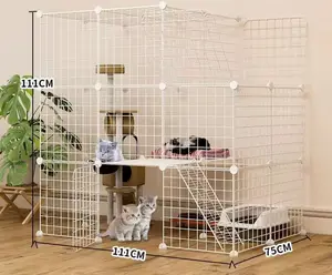 Trong nhà tự làm dây mèo kennel Crate Crate lồng miễn phí kết hợp cho vật nuôi lồng