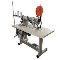 Machine à coudre industrielle à bras long, double aiguille, extra robuste, avec moteur, cadre métallique et pied entraîneur à roues pour toile de tente