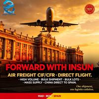 CIF CFR Luftfracht Internationale Spedition Massenguttransport Direktflug China nach MAD BCN Flughafen Spanien
