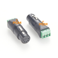 Connecteur de prise femelle XLR 5pin à adaptateur de bornier à vis 3pin pour câble d'éclairage DMX512 de connexion de fil