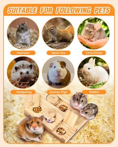 Jouet d'enrichissement en bois pour petits animaux de compagnie, distributeur de nourriture et de friandises cachées, <span class=keywords><strong>jeu</strong></span> de puzzle pour hamsters, vente en gros - Product Image 3