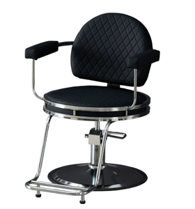 Barbershop <b>Chair</b> for Hairdressing Salons-Simple Design Height-Adjustable <b>Swiveling</b> Genuine Leather - Product Image 4