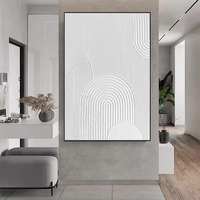Toile minimaliste moderne Art mural Blanc 3D Peinture texturée peinte à la main Grande peinture à l'huile abstraite pour la décoration intérieure de luxe