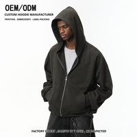 Blouson zippé pour homme, sweat-shirt, haut à capuche en maille unie, coupe carrée courte, nouvelle collection automne, style européen, fabrication OEM, faible MOQ, délai de livraison rapide