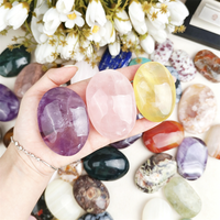 Lot de Pierres Ovale Semi-Précieuses Assorties, Polies et Lisses, pour la Guérison des Chakras et l'Ornementation Intérieure