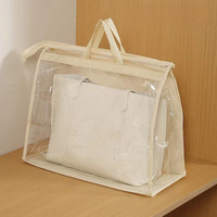 Kantong Penutup Debu Transparan Grosir untuk Lemari, Tas Gantung dengan Ritsleting dan Pegangan, Organizer Penyimpanan, Kantong Debu Tas Tangan Bahan Non-Woven Ramah Lingkungan
