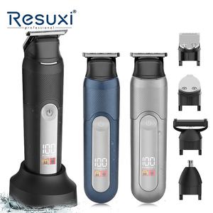 Resuxi YJ-102 con Base de Carga, Afeitadora de Lámina para Barba Resistente al Agua IPX6, Recortadora de Pelo para Hombre, Maquinilla de Afeitar Recargable 5 en 1, 0-12 mm - Product Image 1