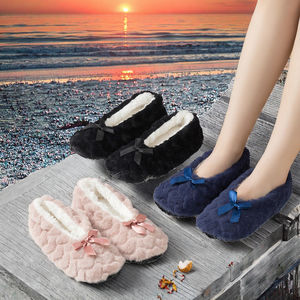 Pantuflas Cálidas de Invierno para Mujer, Informales, de Interior, Suaves, Afelpadas, con Lazo Bonito, Ligeras - Product Image 3