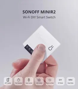 Sonoff-interruptor inteligente MINI R2, dispositivo de Control remoto, Wifi, compatible con una actualización de trabajo externo para Sonoff MIN, novedad