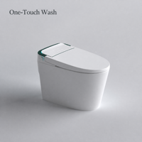 WC intelligent avec chasse d'eau par détection au pied, siège chauffant, séchage à l'air, bidet et télécommande