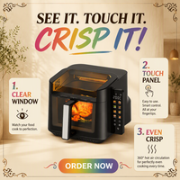 Friteuse à air numérique sans huile de 7 L à usage commercial avec grande capacité, affichage tactile intelligent et visuel