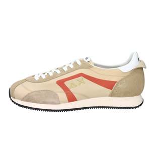 Sun68 Baskets rétro à lacets pour hommes Z36124 Chaussures tendance en toile beige Talon de 2 cm 40 41 42 43 44 45 - Product Image 1