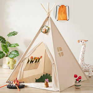 Tente d'intérieur en toile de coton naturel <span class=keywords><strong>pour</strong></span> enfants, tentes pliables, <span class=keywords><strong>tipi</strong></span> <span class=keywords><strong>pour</strong></span> enfants - Product Image 1