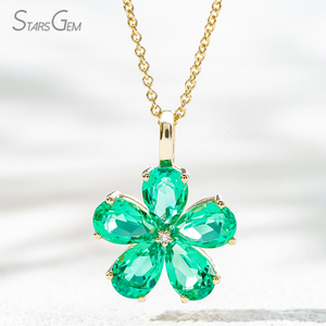 Starsgem collar colgante Yellow Gold Lab Diamond <b>Necklace</b> 4*6mm Pear Cut DEF VS Lab Grown Gemstone 10K Gold Pendant <b>Necklace</b> - Product Image 1