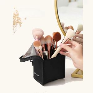 Stand Cosmetic Bag for Women Clear Zipper <b>Makeup</b> <b>Case</b> Travel Female <b>Makeup</b> Brush Holder Organizer Toiletry Bag Storage Bag - Product Image 5