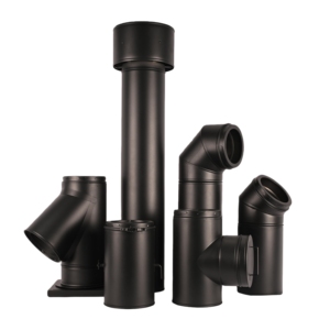 Système de cheminée à double paroi isolée en acier inoxydable noir pour foyer et poêles à <span class=keywords><strong>bois</strong></span> - Product Image 1