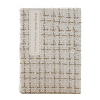 Carnet de notes en tissu tweed classique, agenda A6 avec boucle perlée, pages lignées en grille de 100g de papier épais, carnet cadeau personnalisé
