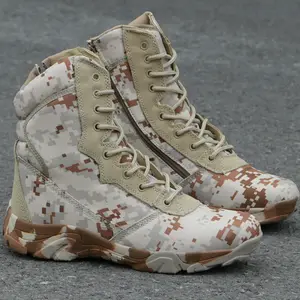 Botas Tácticas de Goma y Cuero Impermeables de Alta Calidad para <span class=keywords><strong>Hombre</strong></span>, para Desierto y Selva, Camuflaje Personalizable, Calzado de Seguridad para Exteriores - Product Image 3