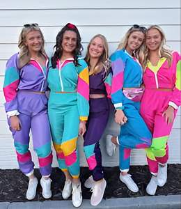 Ensemble de survêtement à manches longues pour femme Color Block 2 pièces 80s 90s - Product Image 5