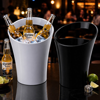 Seau à glace en plastique PP de 3,2 L avec poignée ergonomique intégrée, couleur Pantone personnalisée, durable pour les fêtes, les restaurants et l'extérieur